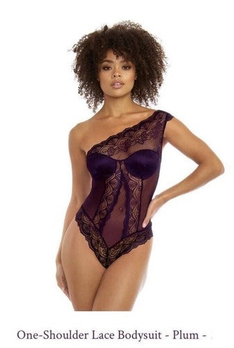 One Shoulder Lace Bodysuit - XL